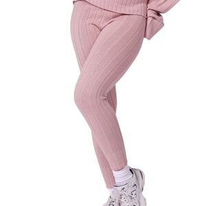 PrettyLittleThing | Women's Rose Pink Bardot Sweater Leggings (Small/Medium)